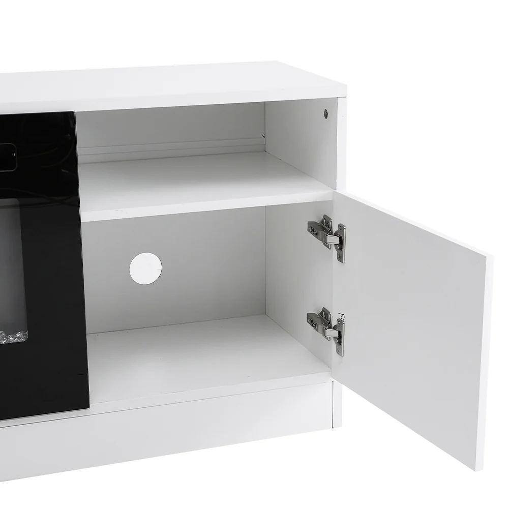 Recessed Electric Fireplace TV Stand With Closed Storage - Image 17