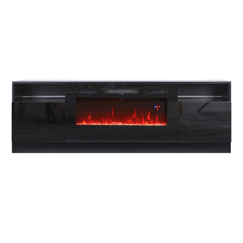 Recessed Electric Fireplace TV Stand With Closed Storage - Image 3