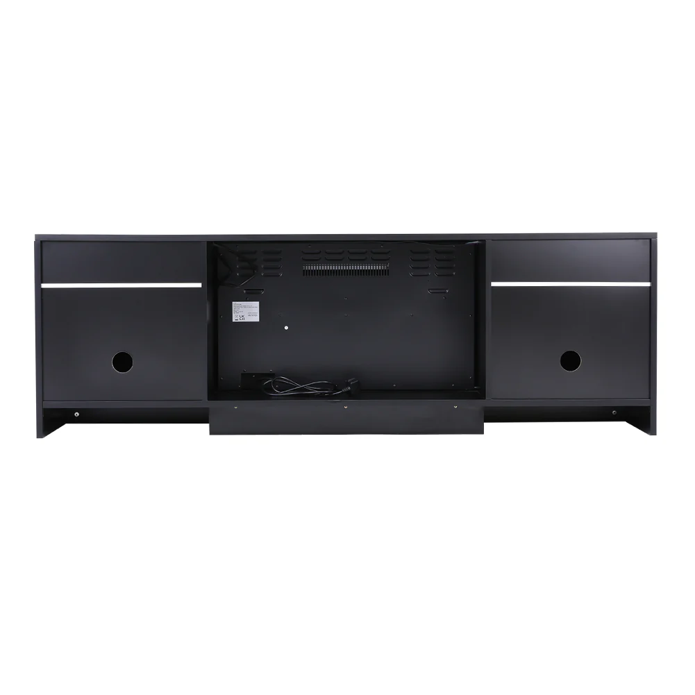 Recessed Electric Fireplace TV Stand With Closed Storage - Image 6