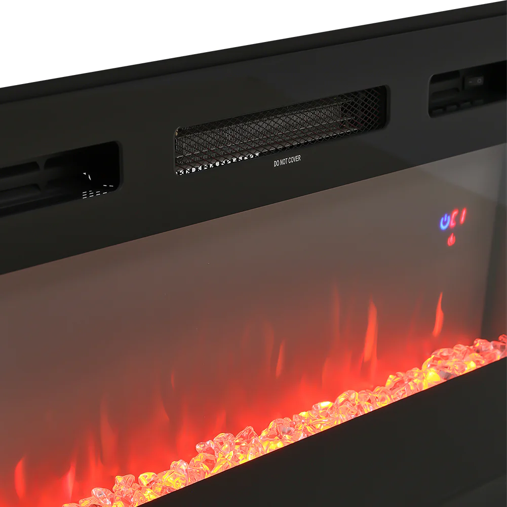 Recessed Electric Fireplace TV Stand With Closed Storage - Image 7