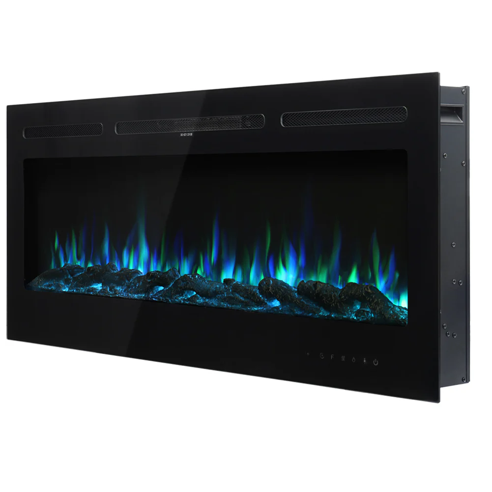 Recessed/Wall Mounted Electric Fireplace Adjustable Flame With Remote - Image 2