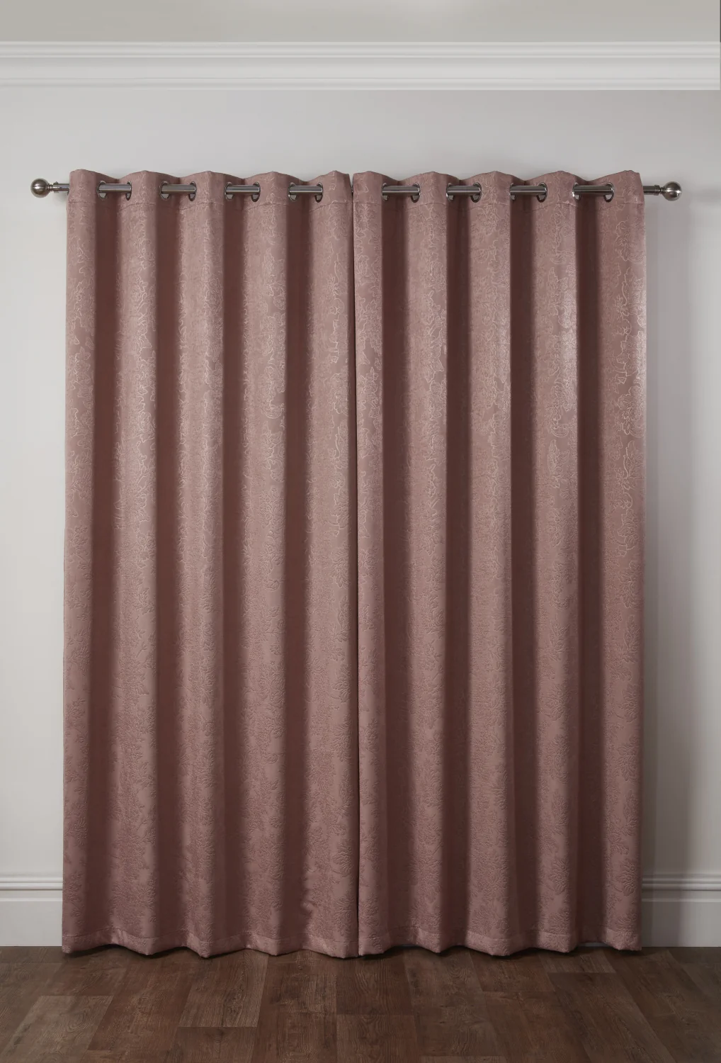 Regency - Elegant Woven Thermal Blackout Eyelet Curtains in Blush Pink - Image 3