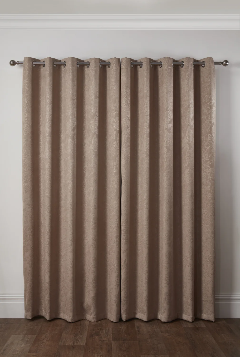 Regency - Elegant Woven Thermal Blackout Eyelet Curtains in Taupe - Image 3