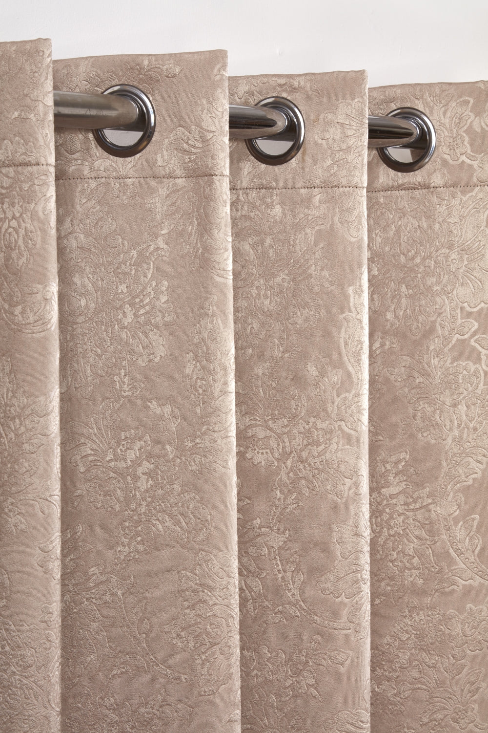Regency - Elegant Woven Thermal Blackout Eyelet Curtains in Taupe - Image 2