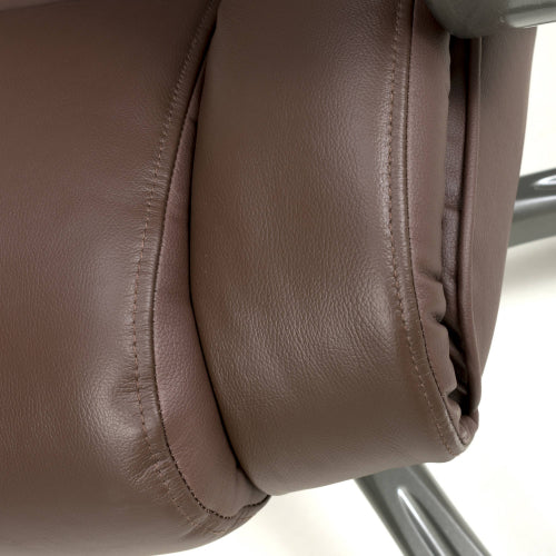 Regent Executive Leather Faced Brown Office Chair - Image 6