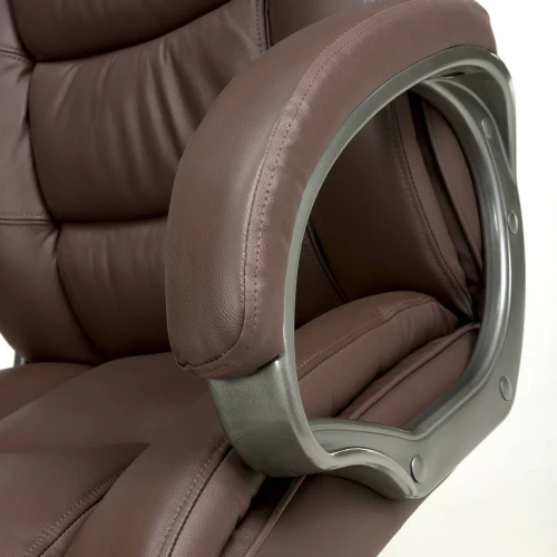 Regent Executive Leather Faced Brown Office Chair - Image 8