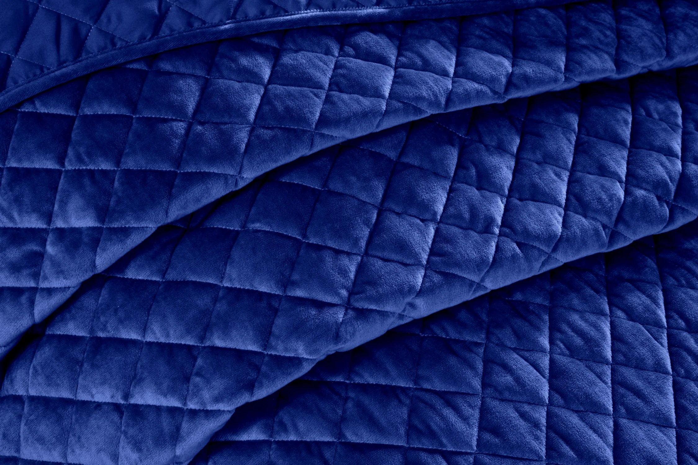 Regent Quilted Soft Touch Velvet Bedspread Set in Navy - Image 5