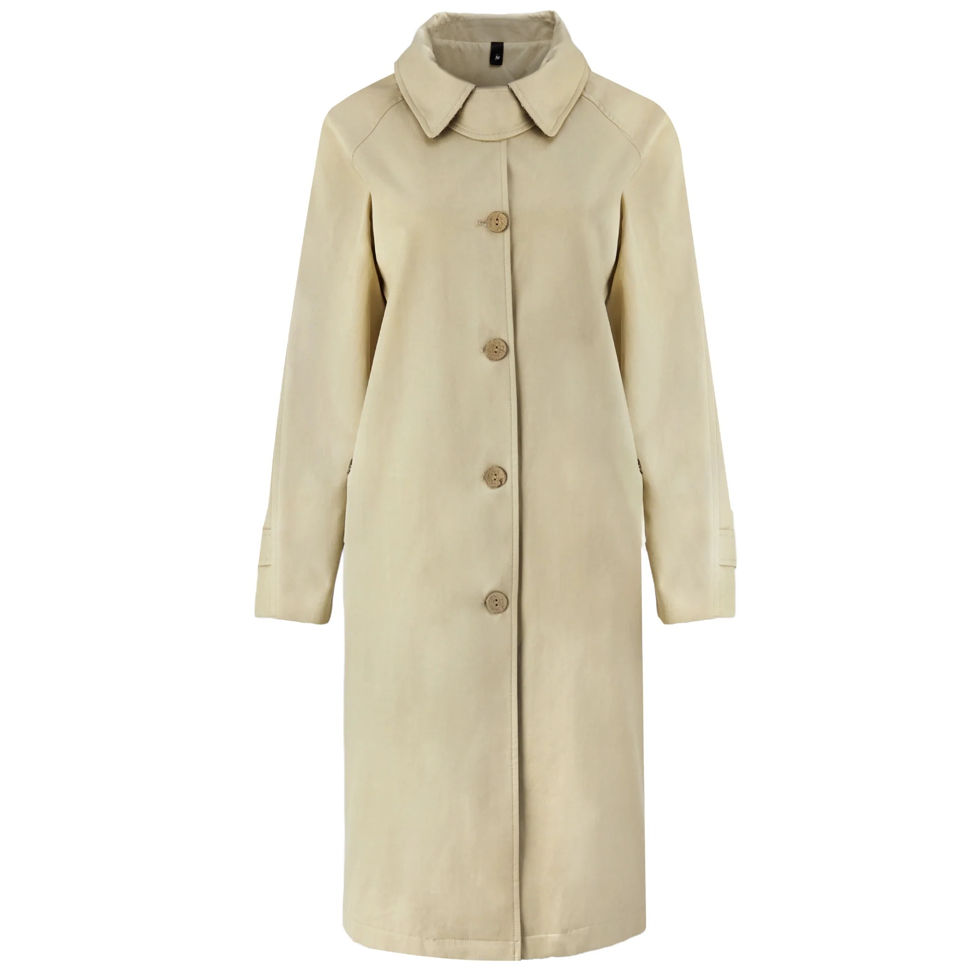Relaxed Fit Khaki Trench Coat - Image 3