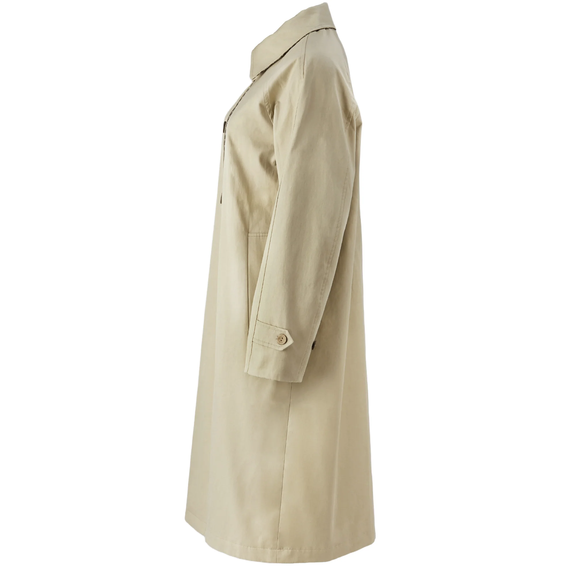 Relaxed Fit Khaki Trench Coat - Image 4