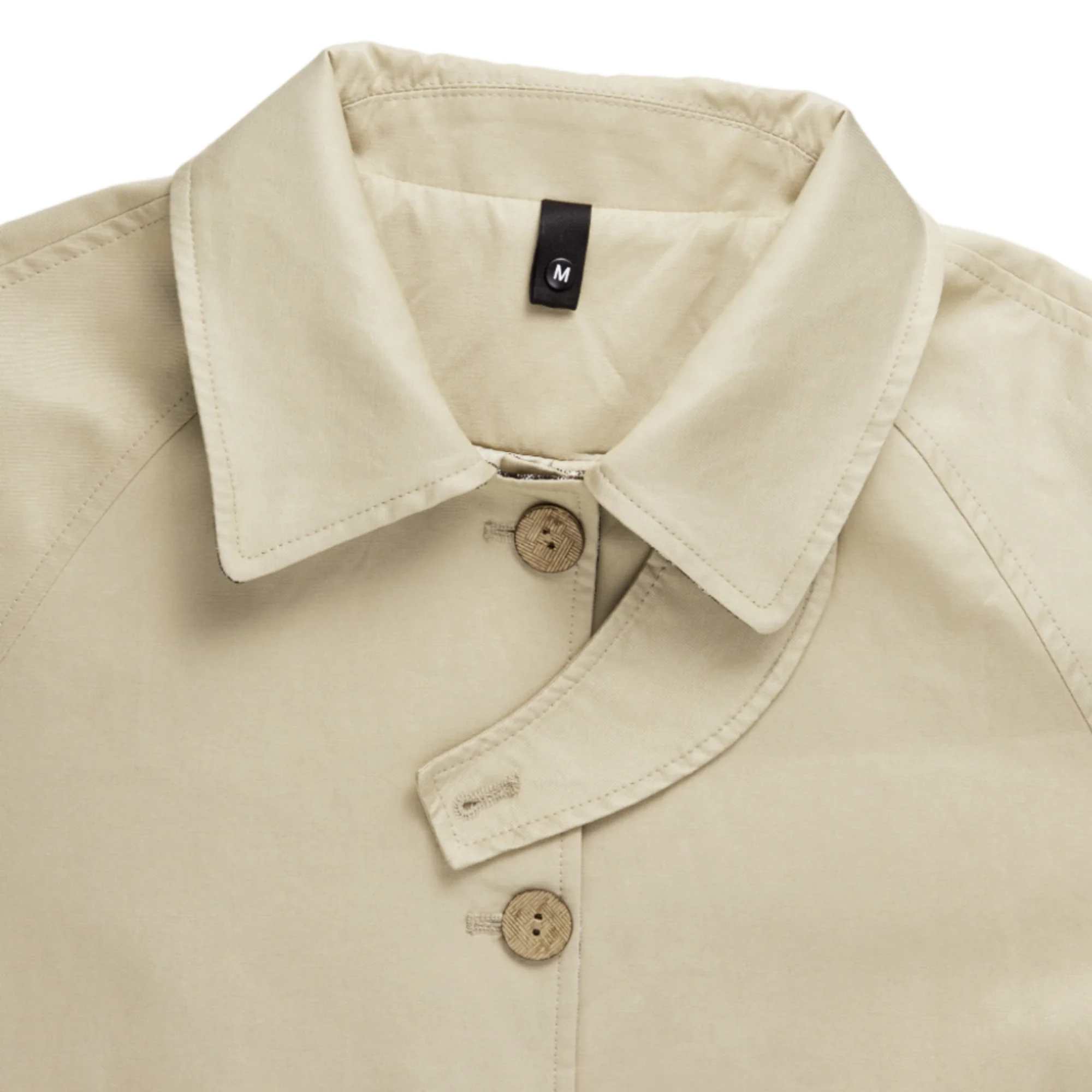Relaxed Fit Khaki Trench Coat - Image 6