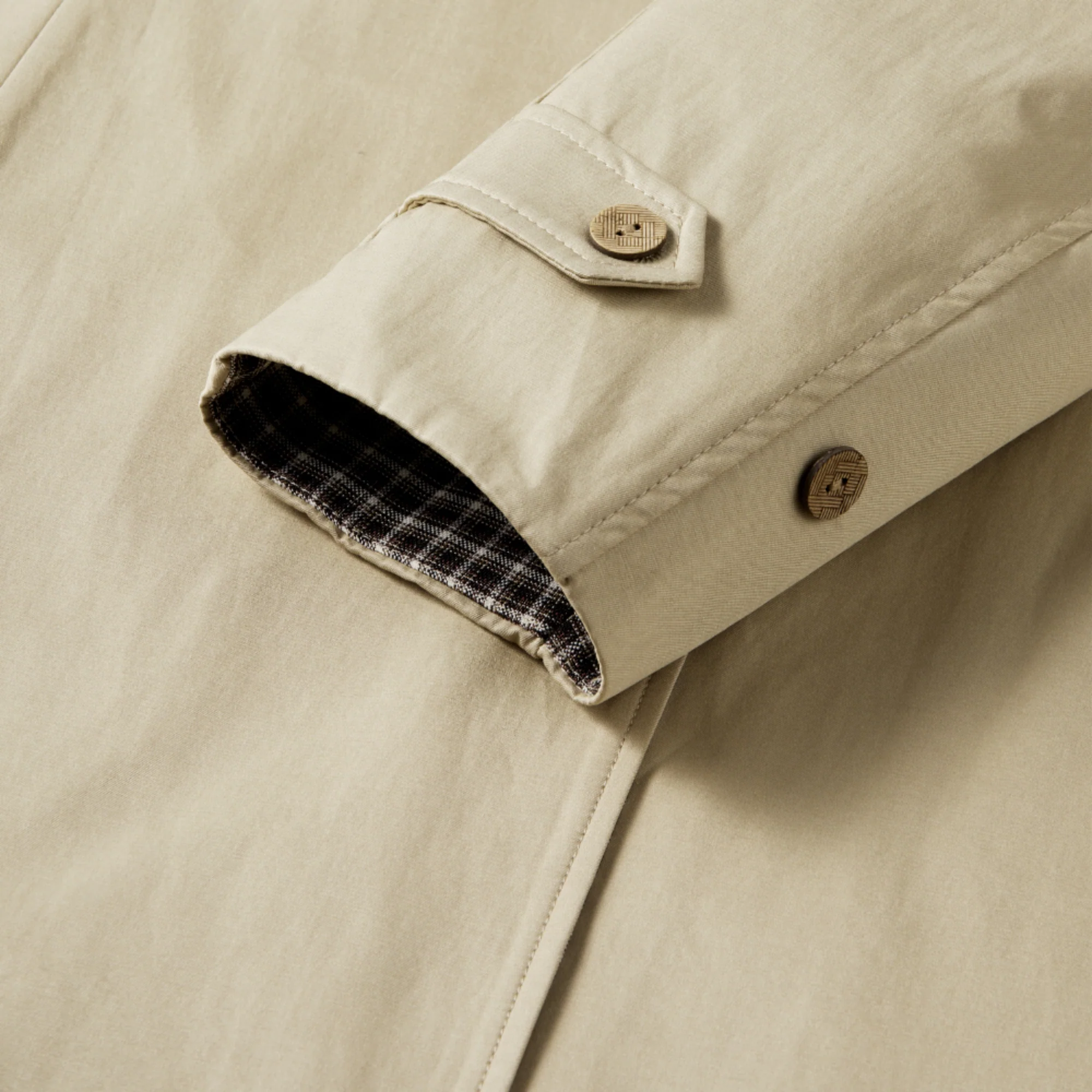 Relaxed Fit Khaki Trench Coat - Image 8