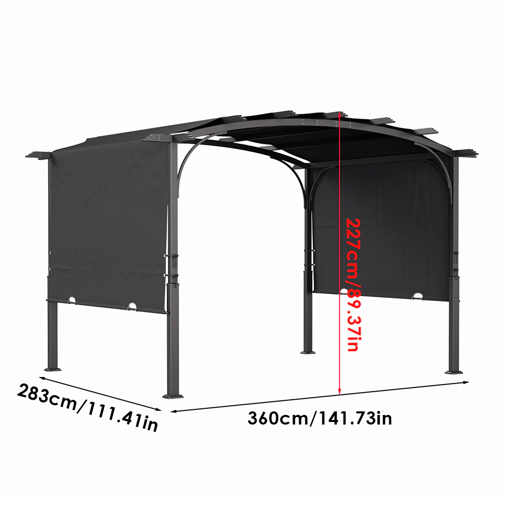 Retractable Arc-Shaped Steel Pergola - Image 7