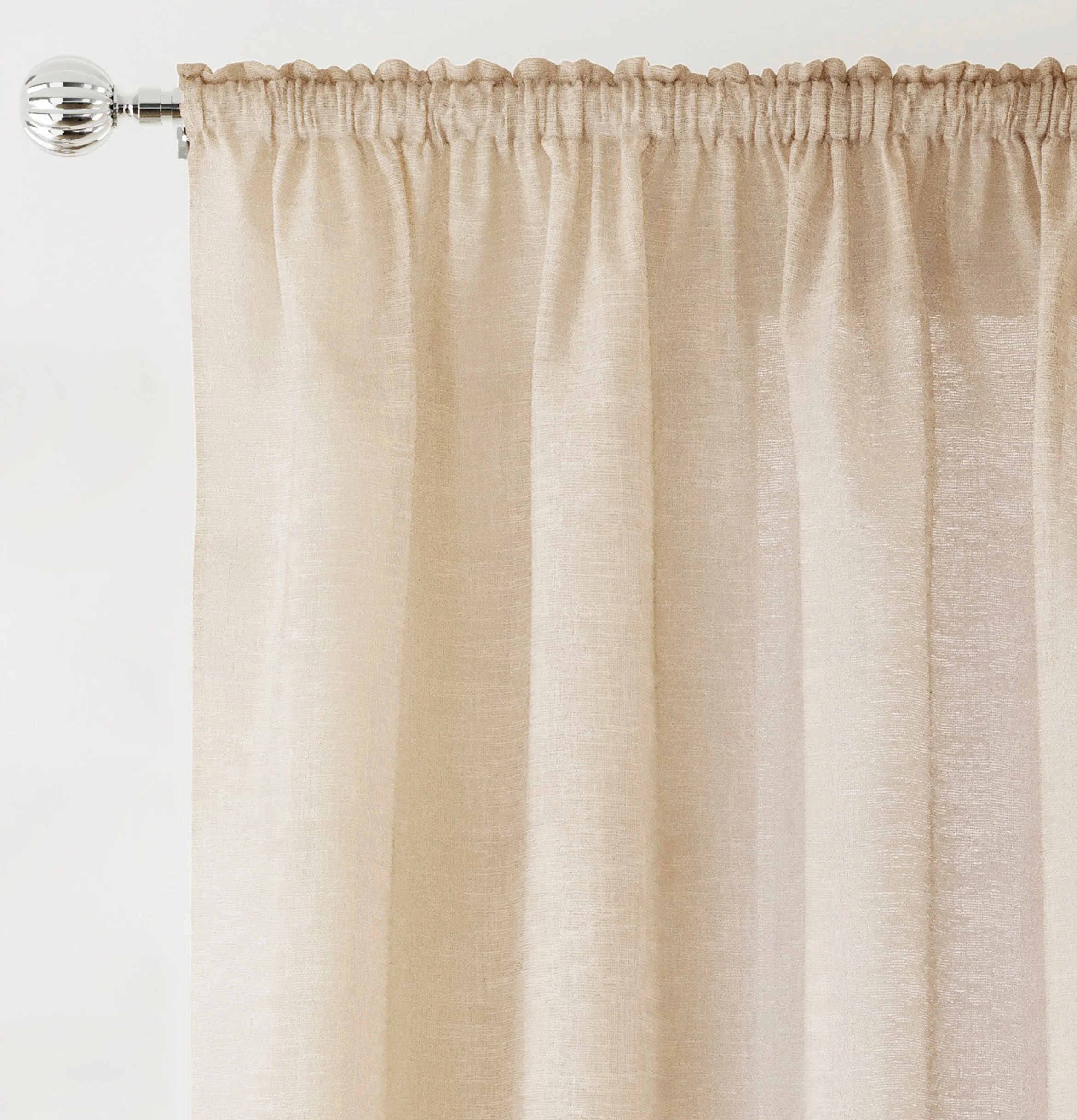 Rhodes Natural Linen-Look Sheer Voile Panels Pair - Image 2