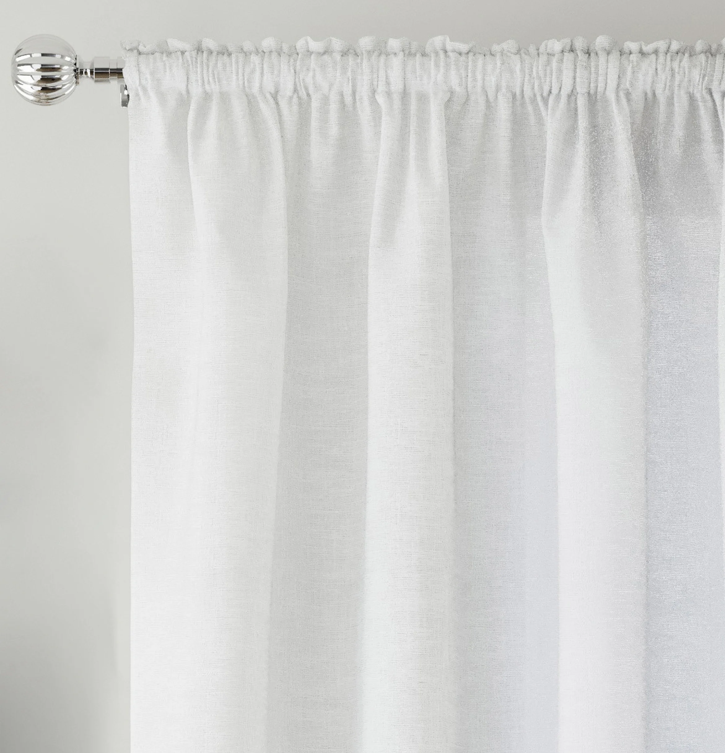 Rhodes White Linen-Look Sheer Voile Panels Pair - Image 2