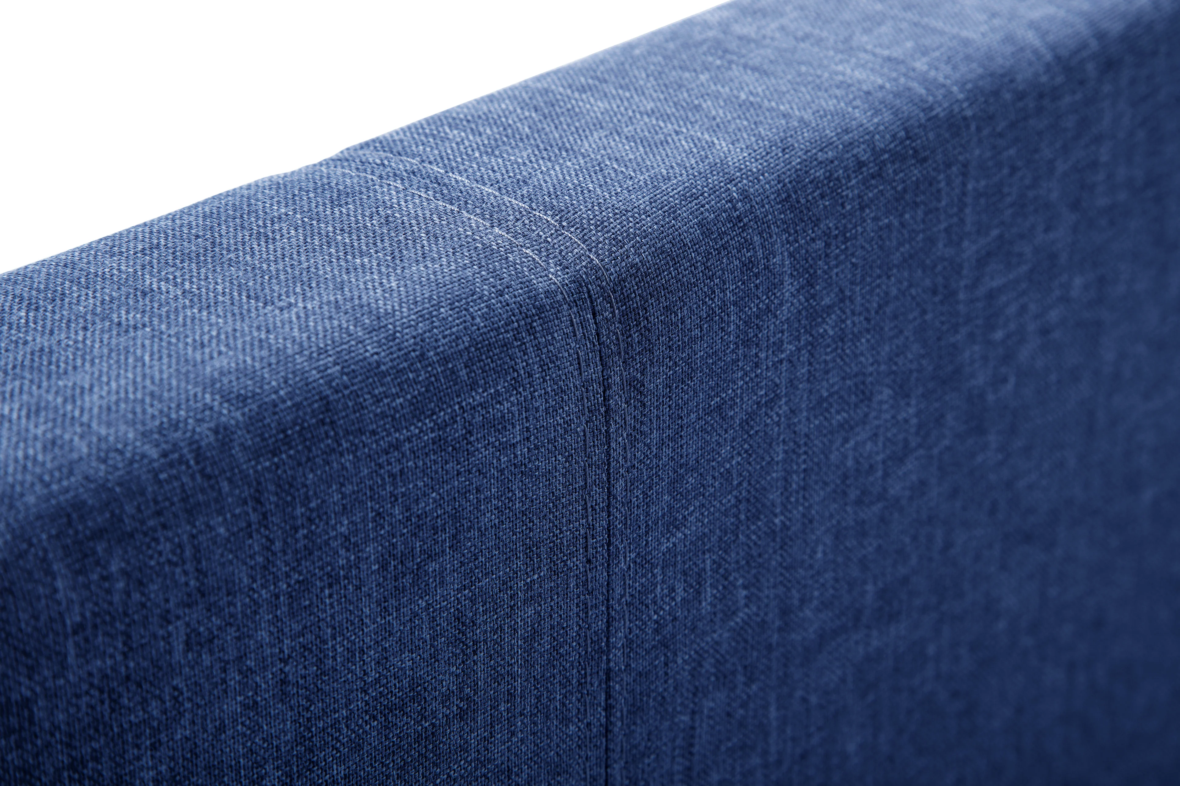 Rialto 135cm Double Bed -Blue Linen - Image 2