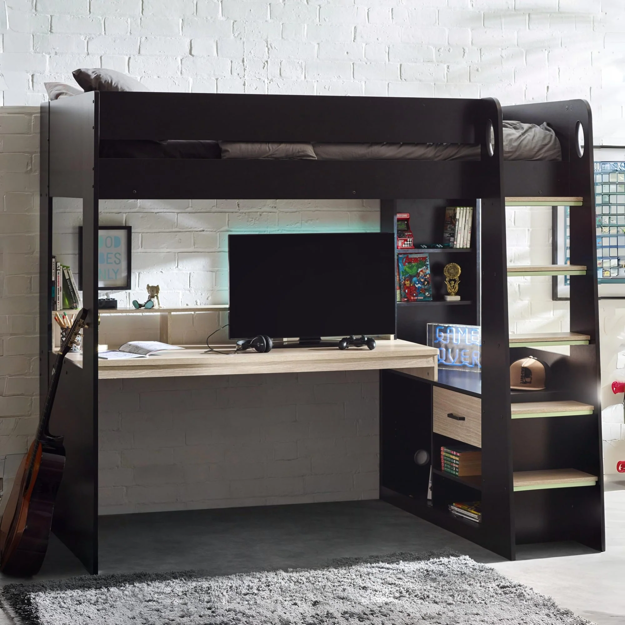 ROCKET GAMING HIGHSLEEPER - BLACK AND PALE WOOD - Image 2