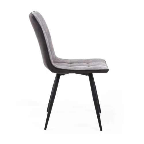 Rodeo Suede Effect Light Grey Dining Chair - Set Of 2 - Image 3