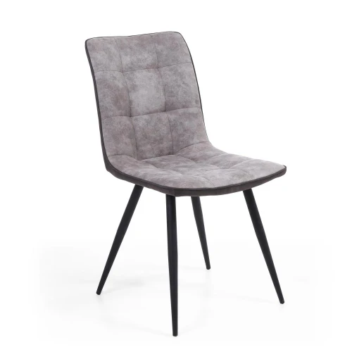 Rodeo Suede Effect Light Grey Dining Chair - Set Of 2 - Image 6