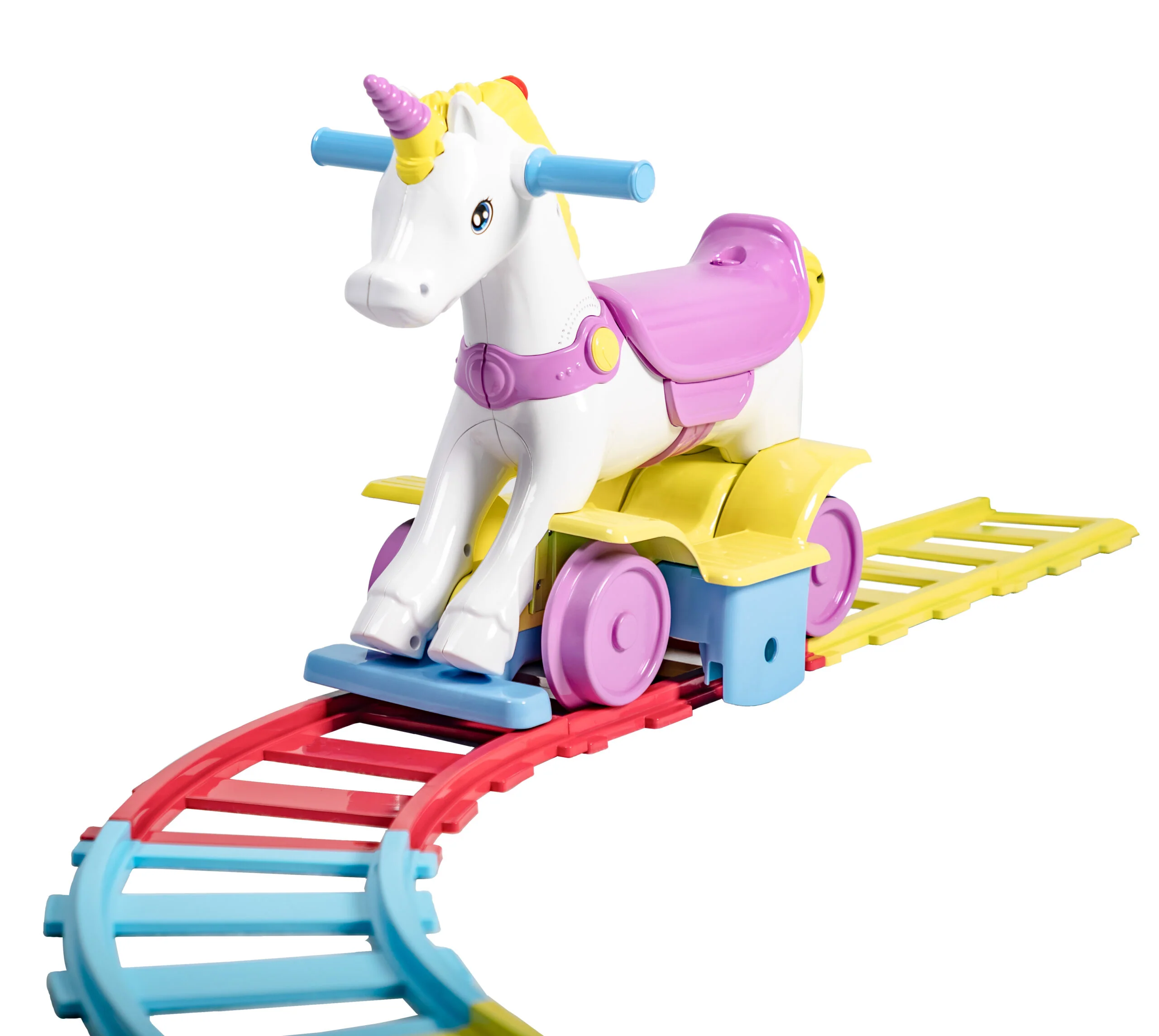 Rollplay Rainbow Unicorn Train/Rocker 2 In 1