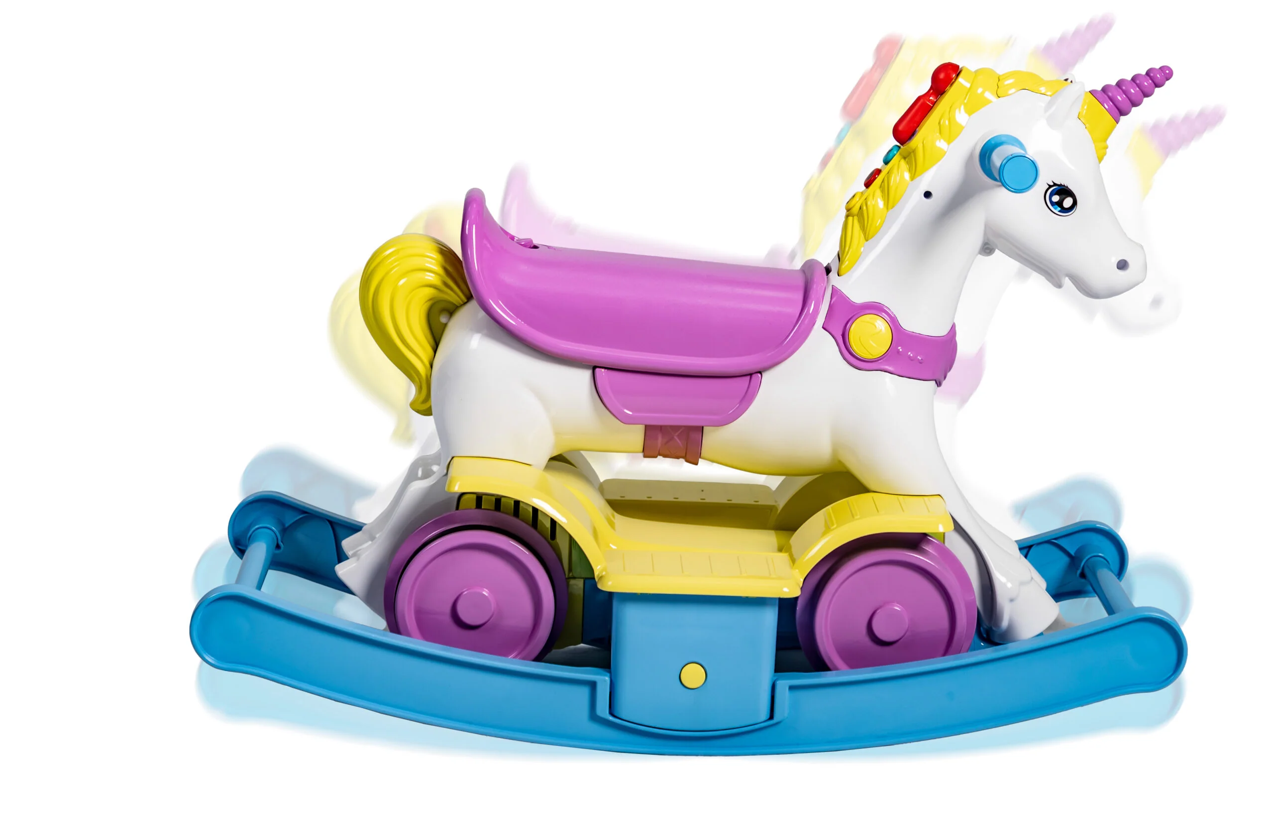 Rollplay Rainbow Unicorn Train/Rocker 2 In 1 - Image 2