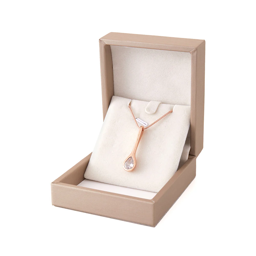 Rose Gold Teardrop Necklace - Image 4