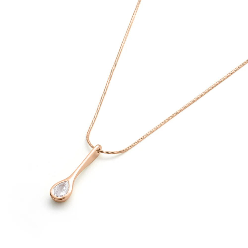 Rose Gold Teardrop Necklace - Image 5