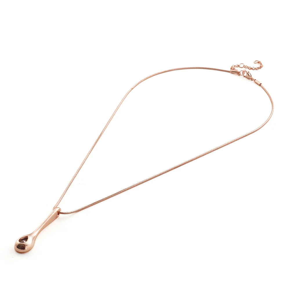 Rose Gold Teardrop Necklace - Image 6