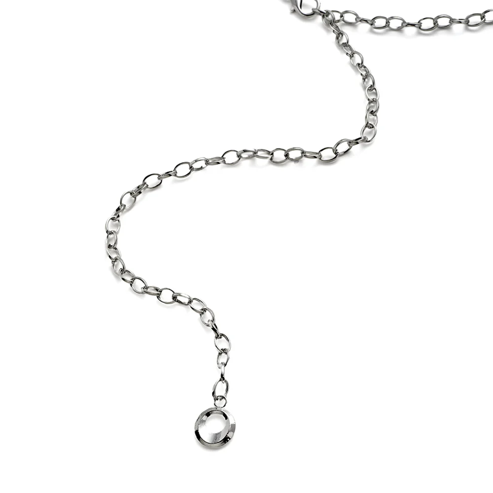Round Coin-Shaped Charms Adjustable Metal Waist Chain Accessory - Silver - Image 6