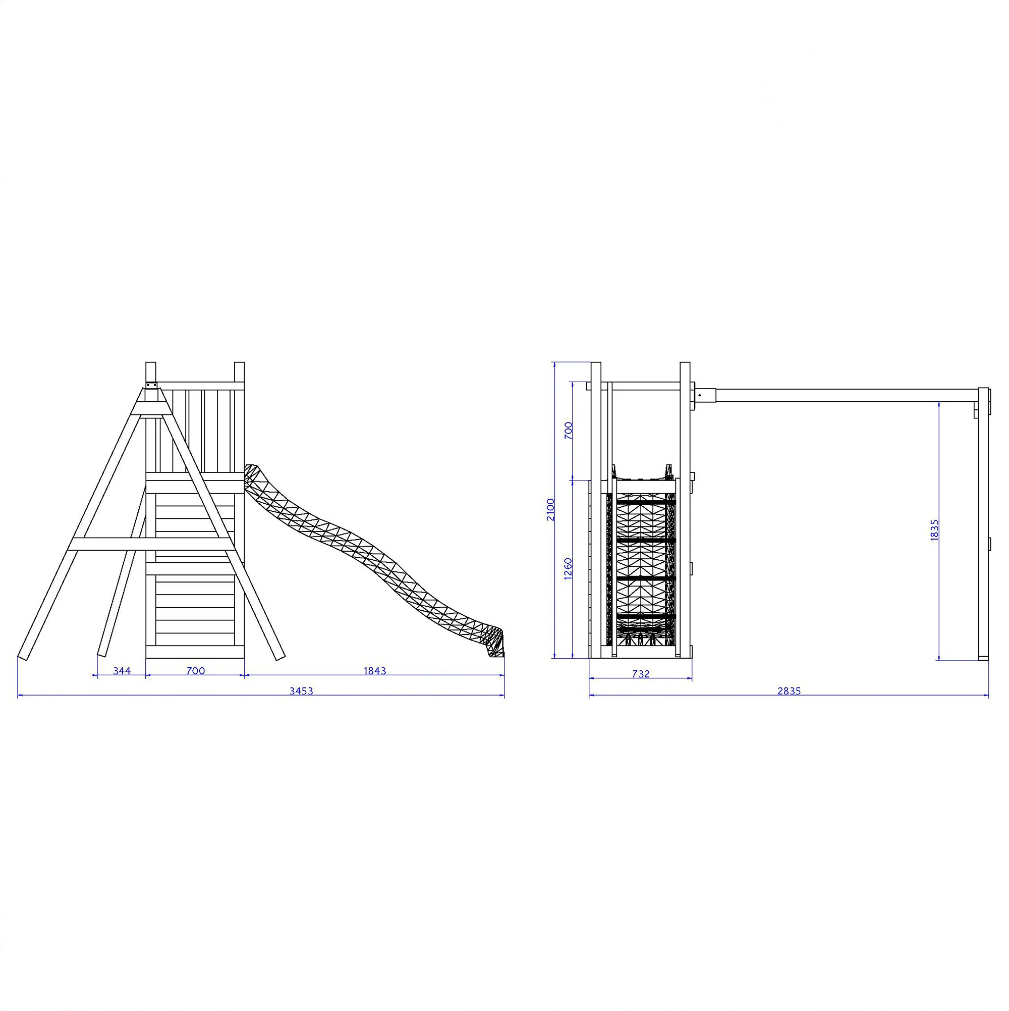 Rumble Ridge Rock Wall  Playfort With Double Swing - Image 5