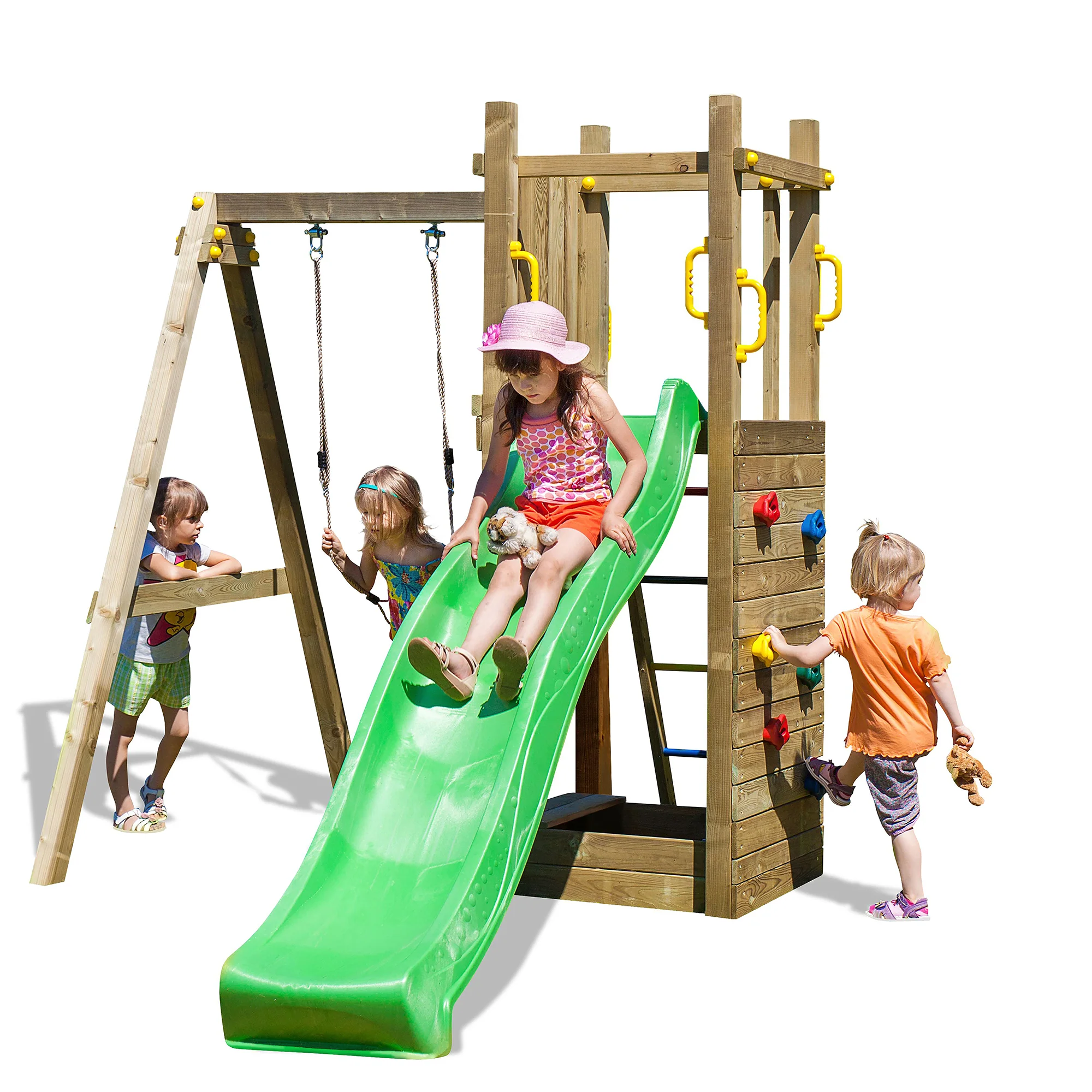 Rumble Ridge Rock Wall Playfort With Single Swing - Image 3