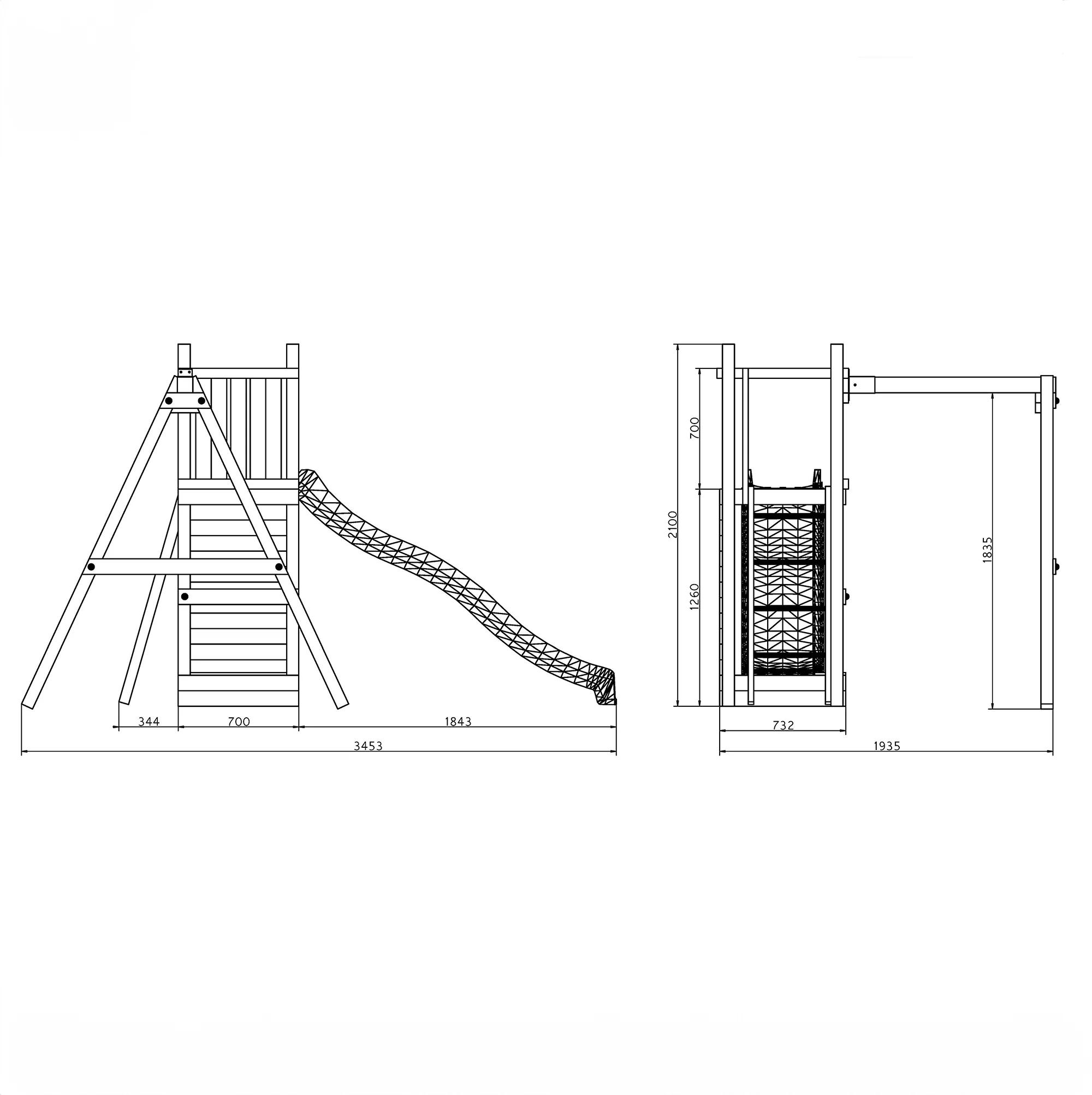Rumble Ridge Rock Wall Playfort With Single Swing - Image 5