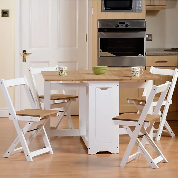 SANTOS BUTTERFLY DINING SET (X4 CHAIRS) - WHITE/DISTRESSED WAXED PINE - Image 10