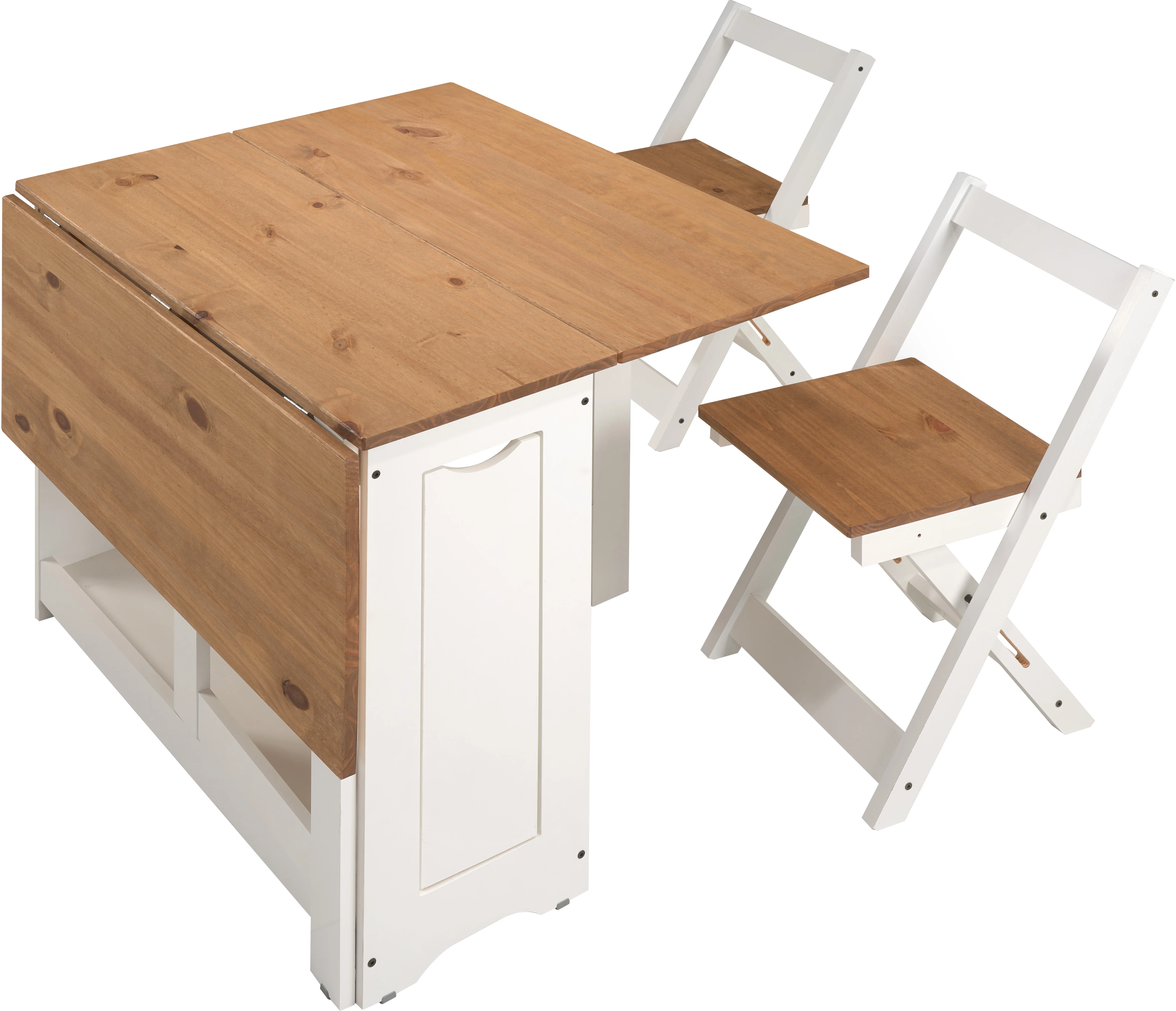 SANTOS BUTTERFLY DINING SET (X4 CHAIRS) - WHITE/DISTRESSED WAXED PINE - Image 5