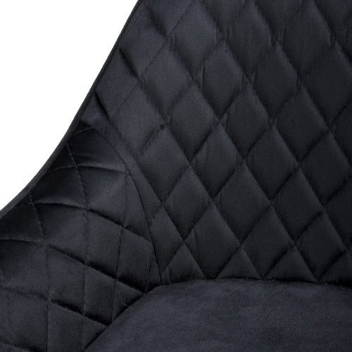 Savanna Brushed Velvet Black Bar Stool - Set Of 2 - Image 6