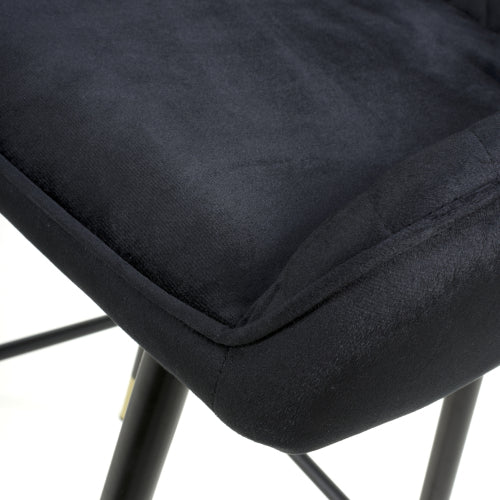 Savanna Brushed Velvet Black Bar Stool - Set Of 2 - Image 7