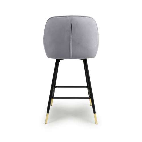 Savanna Brushed Velvet Grey Bar Stool - Set Of 2 - Image 5