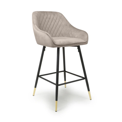 Savanna Brushed Velvet Mink Bar Stool - Set Of 2