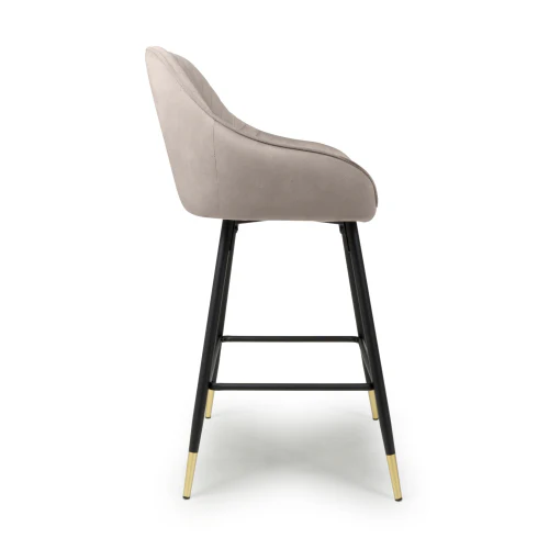 Savanna Brushed Velvet Mink Bar Stool - Set Of 2 - Image 3