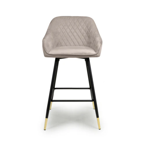 Savanna Brushed Velvet Mink Bar Stool - Set Of 2 - Image 4