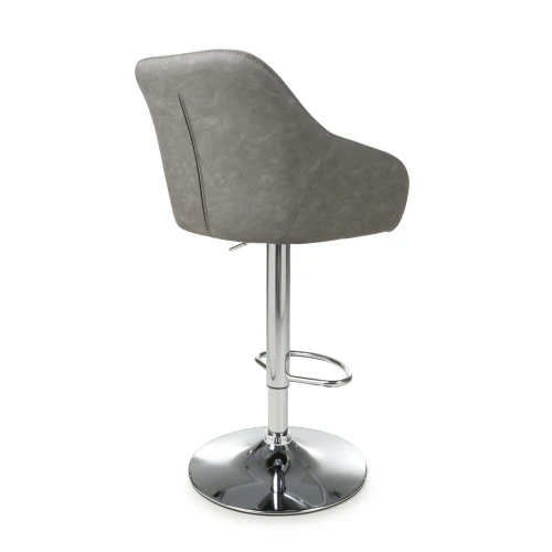 Serena Leather Effect Charcoal Bar Stool - Set Of 2 - Image 2