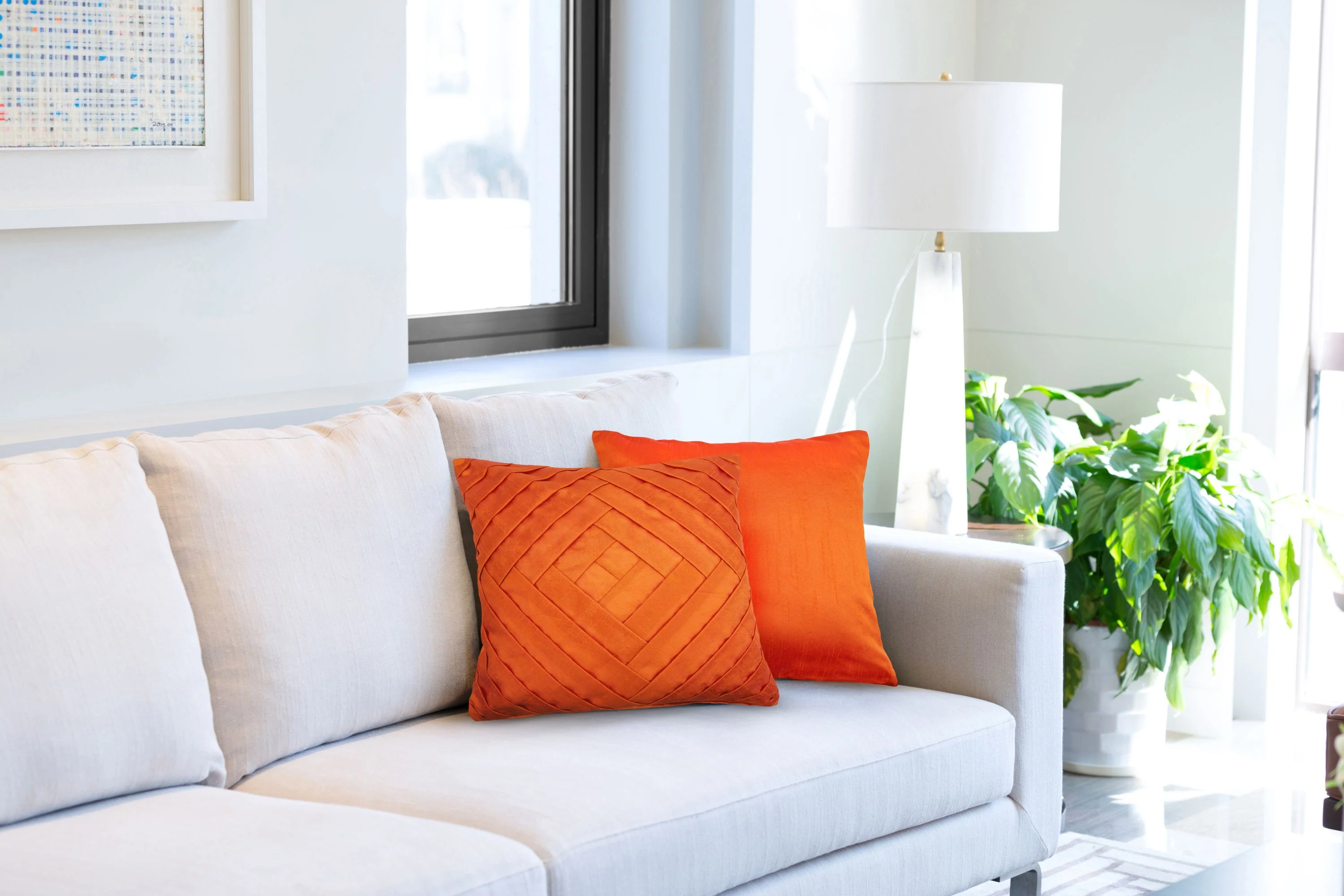 Serenity - Pleated Cushion Cover in Burnt Orange - Image 2