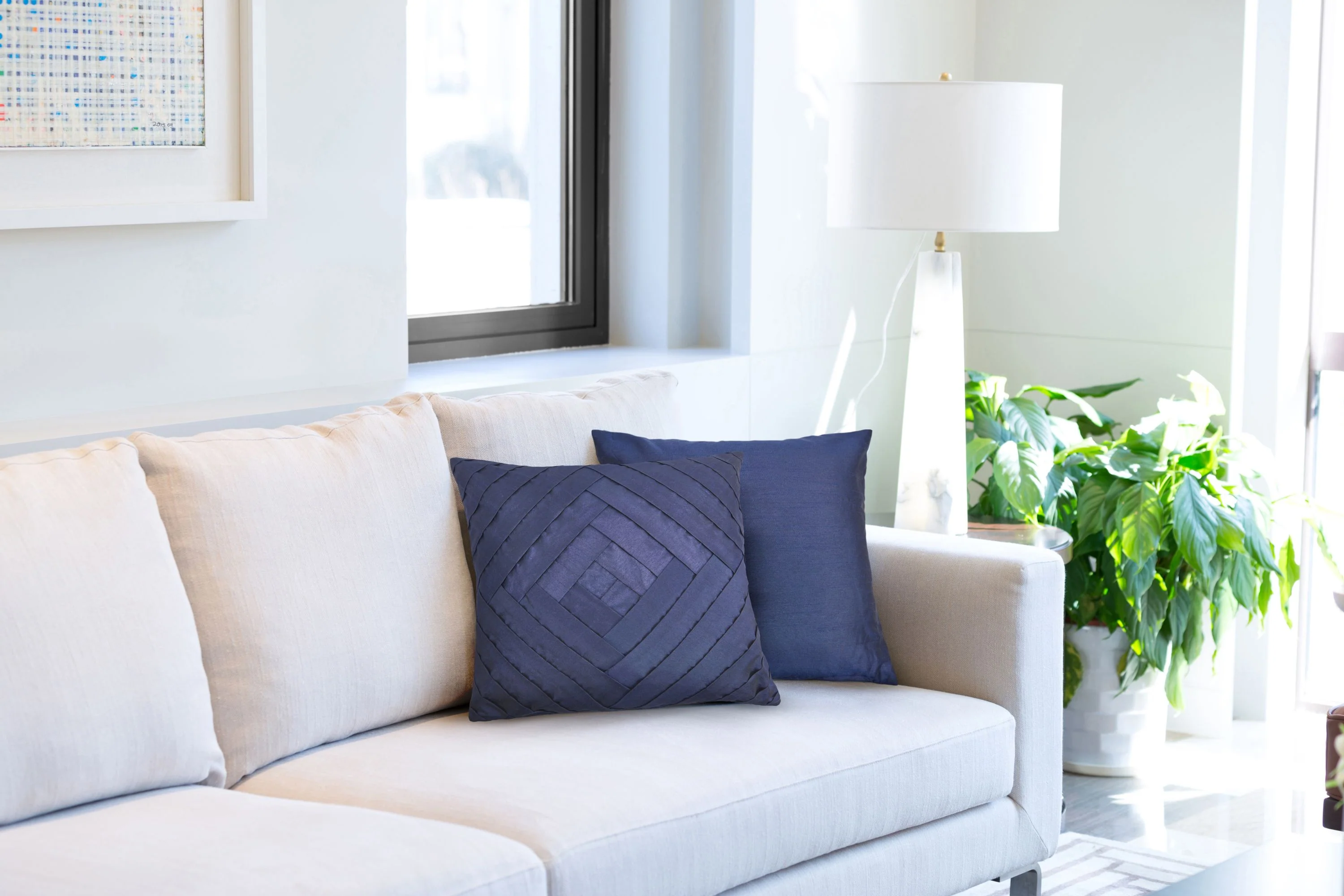 Serenity - Pleated Cushion Cover in Navy - Image 2
