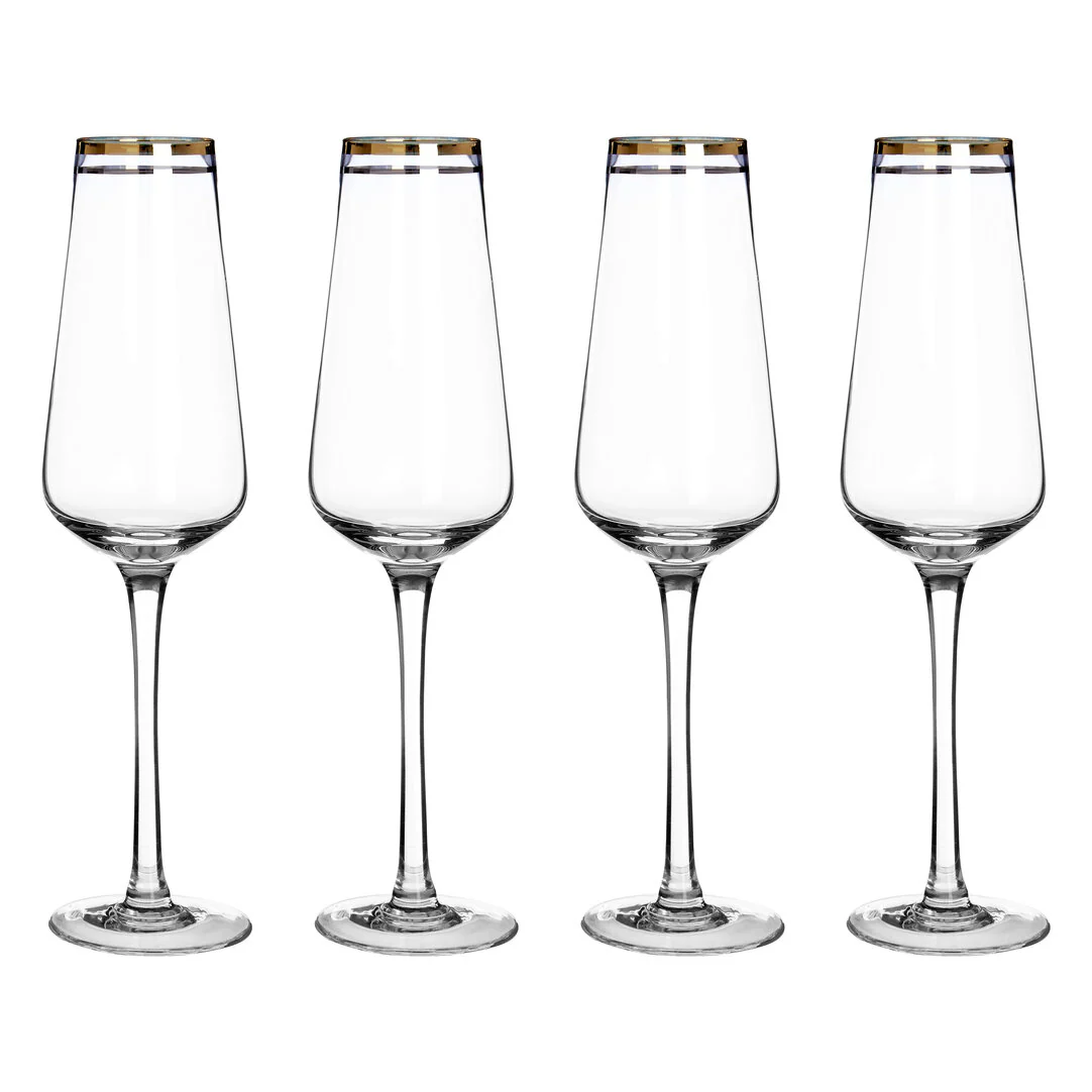 Set Of Four Charleston Champagne Glasses