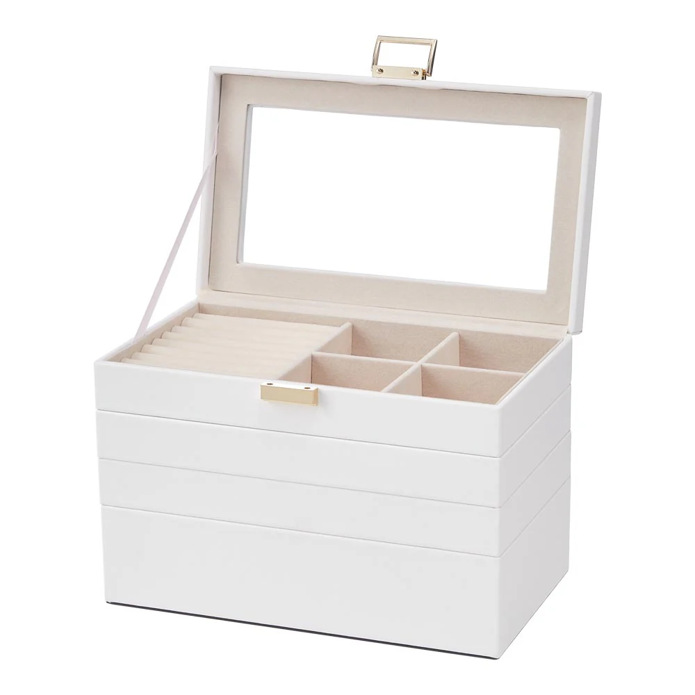 Sheonly 4-Tier Jewellery Storage Box With Transparent Lid - Image 4
