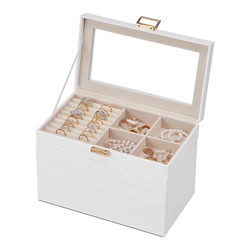 Sheonly 4-Tier Jewellery Storage Box With Transparent Lid - Image 6