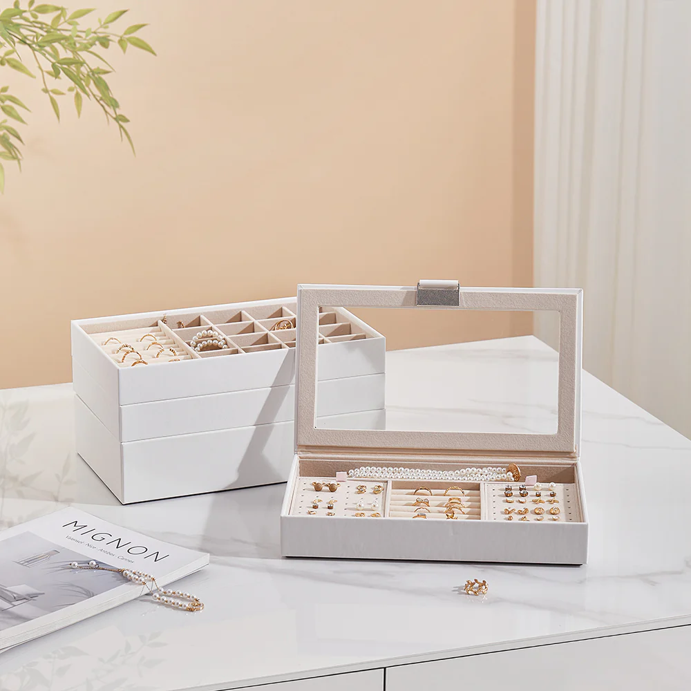 Sheonly 4-Tier Jewellery Storage Box With Transparent Lid