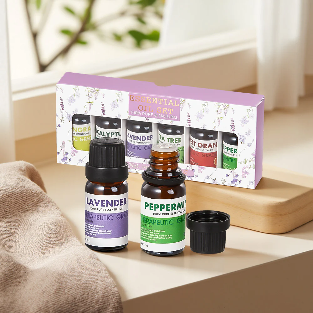 Sheonly 6 Bottles 10ml Aromatherapy Diffuser Scented Essential Oil Set - Image 3