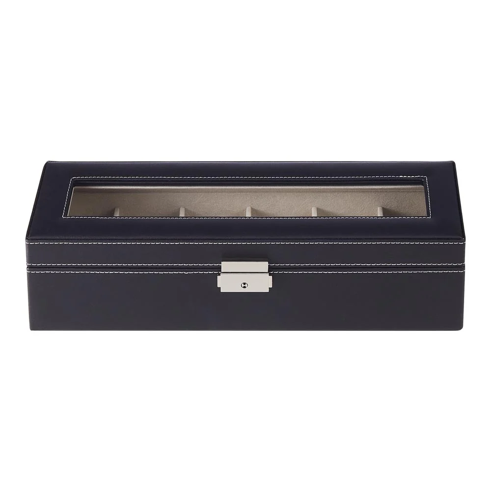 Sheonly 6-Slot Elegant Faux Leather Watch Display Case - Image 3