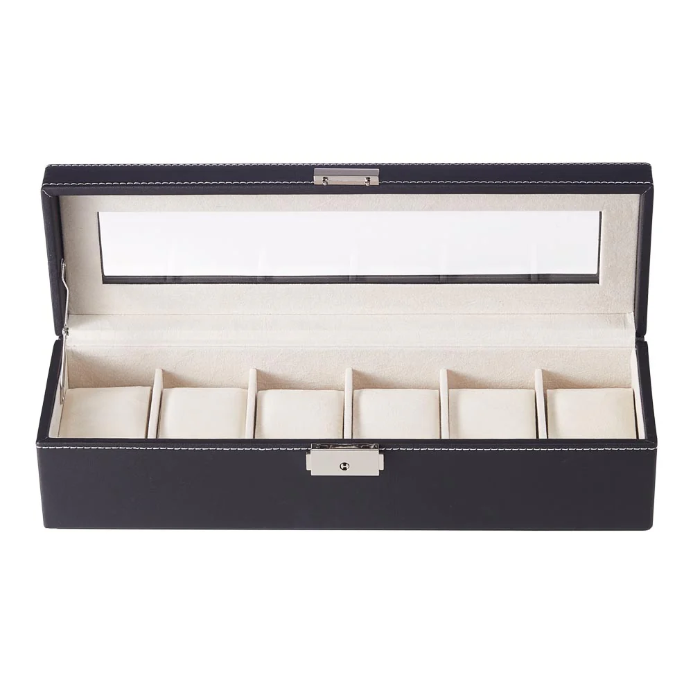 Sheonly 6-Slot Elegant Faux Leather Watch Display Case - Image 4
