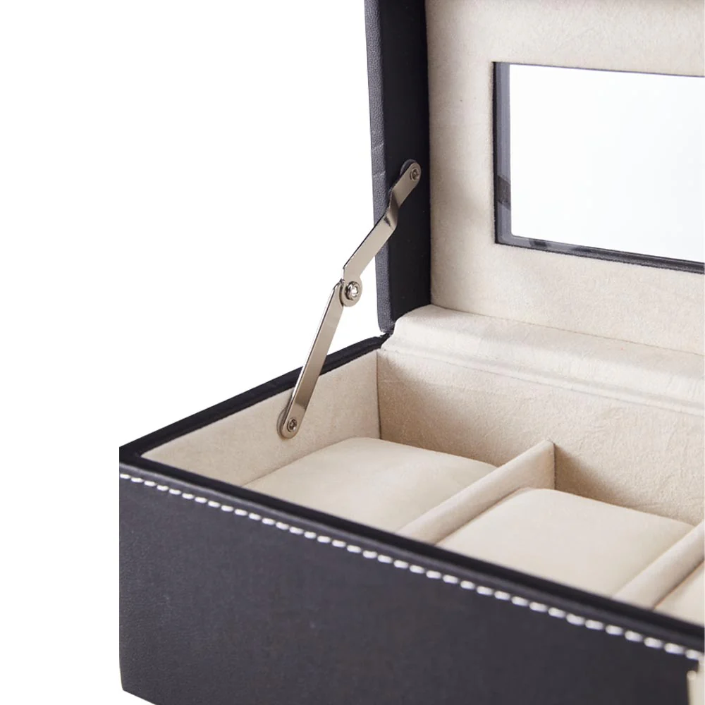 Sheonly 6-Slot Elegant Faux Leather Watch Display Case - Image 6